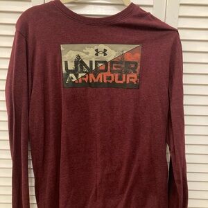 Under Armour Boys Maroon Long Sleeve Shirt